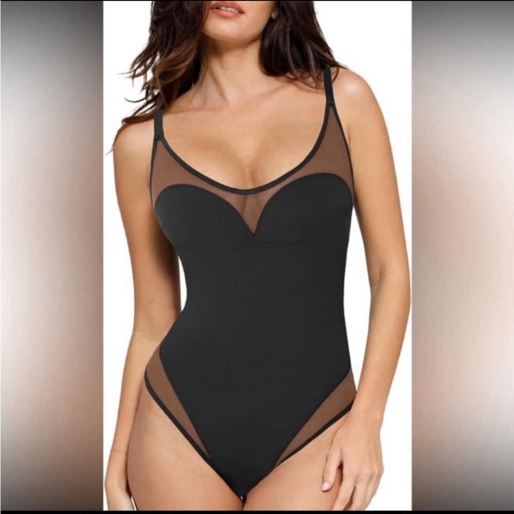 Popilush Shapewear Bodysuit Tummy Control Mesh Bodysuit Bra Thong NWT 3XL